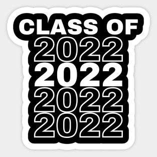 Class Of 2022. Simple Typography White Graduation 2022 Design. Sticker